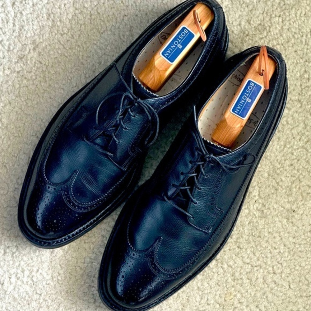 Hanover Black pebble grain leather shoes Size 12